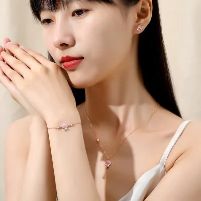 Dây Chuyền Bạc Nữ đính đá CZ, Ngọc Trai Hình Cây Nâm Vada LILI 098620 3