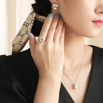 Dây Chuyền Bạc Nữ đính đá CZ, Ngọc Trai Quả Anh đảo Cherry LILI 098890 2