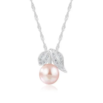 Dây Chuyền Bạc Nữ đính đá CZ, Ngọc Trai Quả Anh đảo Cherry LILI 098890 4