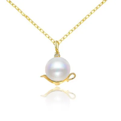 Dây Chuyền Bạc Nữ đính đá CZ, Ngọc Trai Thần đèn Luisa LILI 098877 1