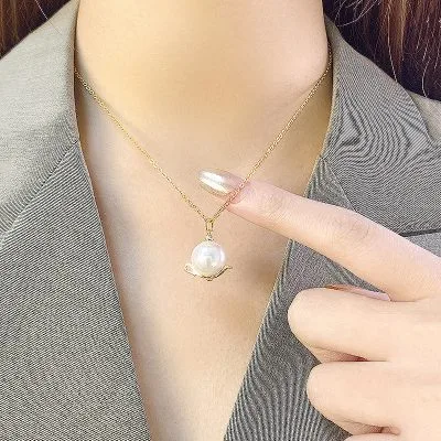 Dây Chuyền Bạc Nữ đính đá CZ, Ngọc Trai Thần đèn Luisa LILI 098877 5