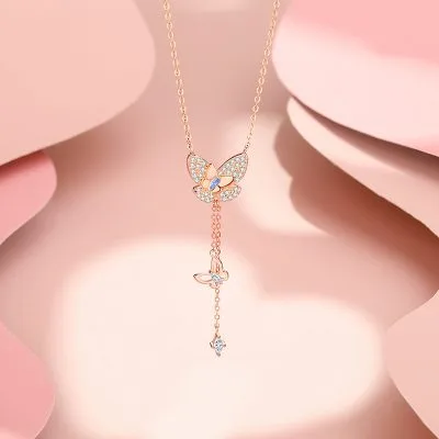Dây Chuyền Bạc Nữ đính đá CZ Rừng Bươm Bướm Brianna LILI 092889 6