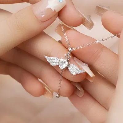 Dây Chuyền Bạc Nữ đính đá CZ Thiên Thần Tình Yêu Cupid LILI 098670 2