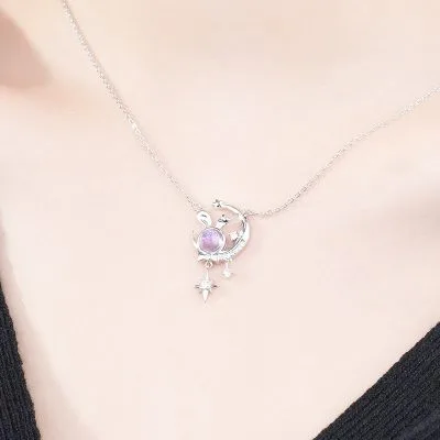Dây Chuyền Bạc Nữ đính đá CZ Thỏ ánh Sao Adele LILI 098415 2