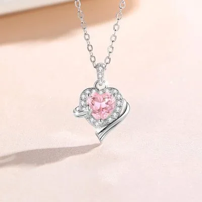 Dây Chuyền Bạc Nữ đính đá CZ Trái Tim Sweet Love LILI 098272 1