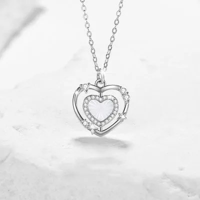 Dây Chuyền Bạc Nữ đính đá CZ Trái Tim Lấp Lánh Denver LILI 098799 1