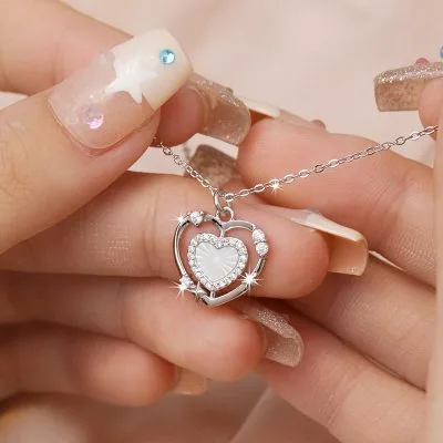 Dây Chuyền Bạc Nữ đính đá CZ Trái Tim Lấp Lánh Denver LILI 098799 2
