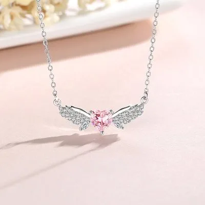 Dây Chuyền Bạc Nữ đính đá CZ Trái Tim Thiên Thần Angelique LILI 098726 1