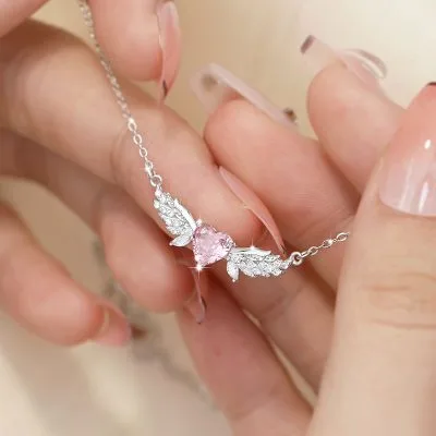 Dây Chuyền Bạc Nữ đính đá CZ Trái Tim Thiên Thần Angelique LILI 098726 2