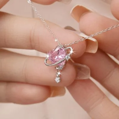 Dây Chuyền Bạc Nữ đính đá CZ Trái Tim Trời Sao Rivka LILI 098280 2