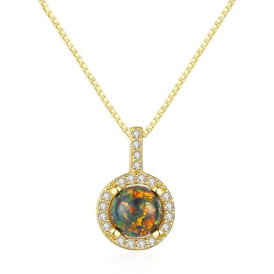 Dây Chuyền Bạc Nữ đính đá Opal Tròn Persephone LILI 098035 1