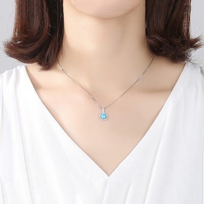 Dây Chuyền Bạc Nữ đính đá Opal Tròn Persephone LILI 098035 3