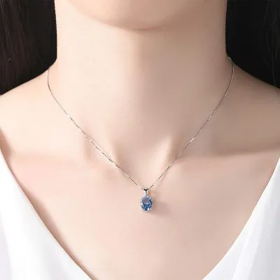 Dây Chuyền Bạc Nữ đính đá Topaz Wrenlee LILI 098093 2