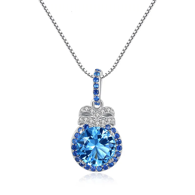Dây Chuyền Bạc Nữ đính đá Topaz Tròn Aviana LILI 098157 1