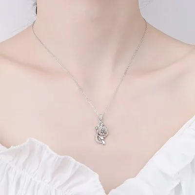 Dây Chuyền Bạc Nữ đính Kim Cương Moissanite Bông Hồng Xyla LILI 099428 4
