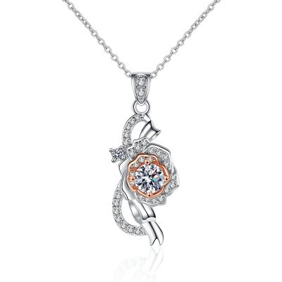 Dây Chuyền Bạc Nữ đính Kim Cương Moissanite Bông Hồng Xyla LILI 099428 5