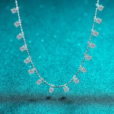 Dây Chuyền Bạc Nữ đính Kim Cương Moissanite Chuỗi đá Maisy LILI 099469 5
