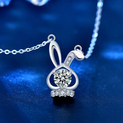 Dây Chuyền Bạc Nữ đính Kim Cương Moissanite Thỏ Cute LILI 099193 2