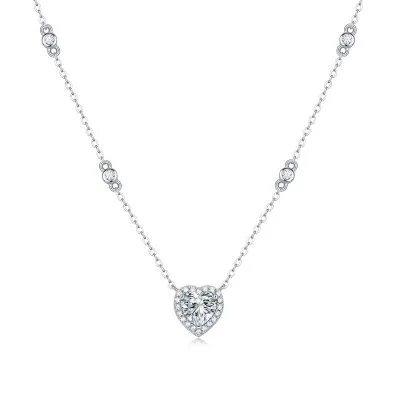 Dây Chuyền Bạc Nữ đính Kim Cương Moissanite Trái Tim Lisa LILI 099172 4