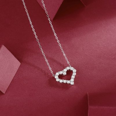 Dây Chuyền Bạc Nữ đính Kim Cương Moissanite Trái Tim Nori LILI 099178 1