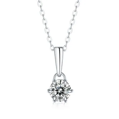 Dây Chuyền Bạc Nữ đính Kim Cương Moissanite Tròn Zainab LILI 099096 1
