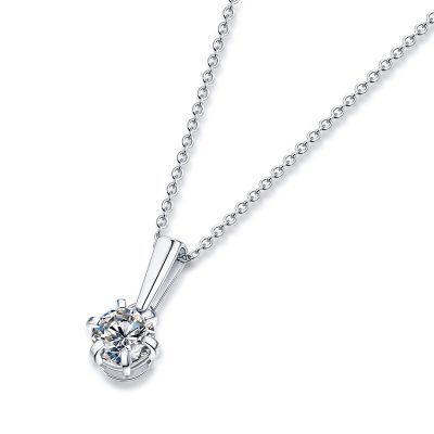 Dây Chuyền Bạc Nữ đính Kim Cương Moissanite Tròn Zainab LILI 099096 4