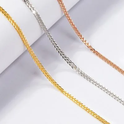 Dây Chuyền Bạc Nữ Trơn Nguyên Chất đơn Giản Mạ Vàng Ryann LILI 099366 1