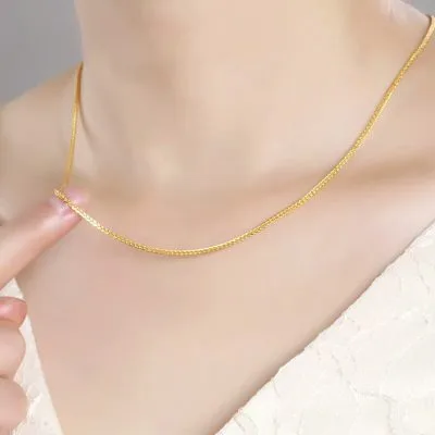 Dây Chuyền Bạc Nữ Trơn Nguyên Chất đơn Giản Mạ Vàng Ryann LILI 099366 4