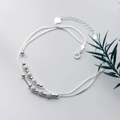 Lắc Chân Bạc Nữ 2 Tầng Bi Cát Flora LILI 096748 5