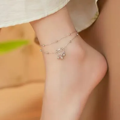 Lắc Chân Bạc Nữ 2 Tầng Khóa Trường Mệnh Viviana LILI 095884 4