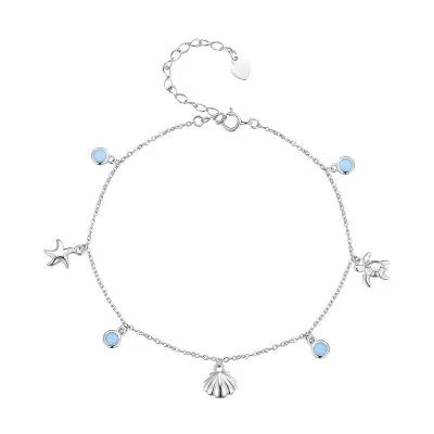 Lắc Chân Bạc Nữ đính đá CZ Love Sea LILI 104657 1