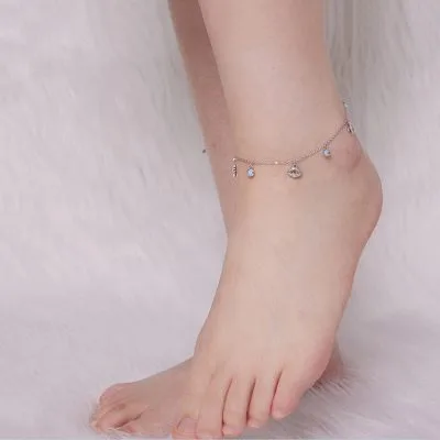 Lắc Chân Bạc Nữ đính đá CZ Love Sea LILI 104657 4