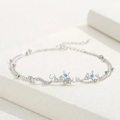 Lắc Chân Bạc Nữ đính đá CZ Hình Ngôi Sao Băng Isabela LILI 095977 1
