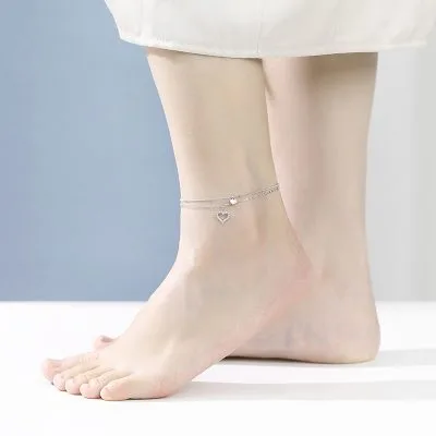 Lắc Chân Bạc Nữ đính đá CZ Hình Trái Tim Michaela LILI 095983 3