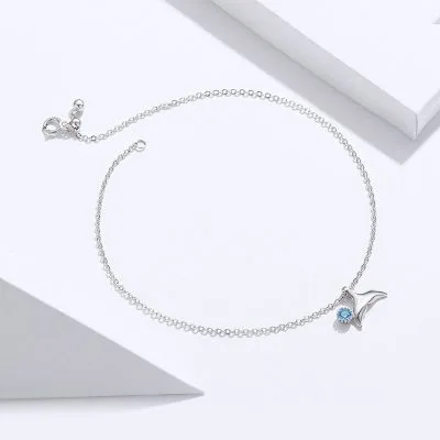 Lắc Chân Bạc Nữ đính đá CZ Nàng Tiên Cá Beatrice LILI 104643 2