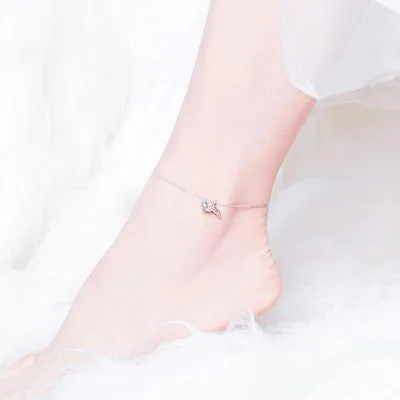 Lắc Chân Bạc Nữ đính đá CZ Nàng Tiên Cá Beatrice LILI 104643 4