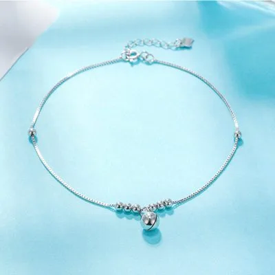 Lắc Chân Bạc Nữ Mảnh Nhỏ Gắn Chuông Tròn Martha LILI 096743 1