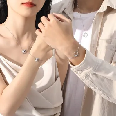 Lắc Tay Bạc Cặp đôi đính đá CZ Cá Voi Và Biển Angelica LILI 097273 3