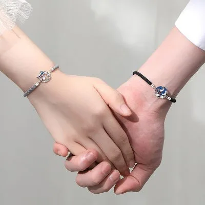 Lắc Tay Bạc Cặp đôi đính đá CZ Cá Voi Và Biển Atticus LILI 103800 2