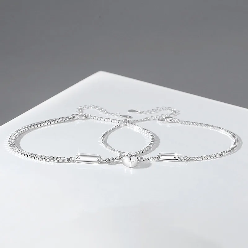 Lắc Tay Bạc Cặp đôi Gắn Nam Trâm Trái Tim Tình Yêu Viviana LILI 103730 1