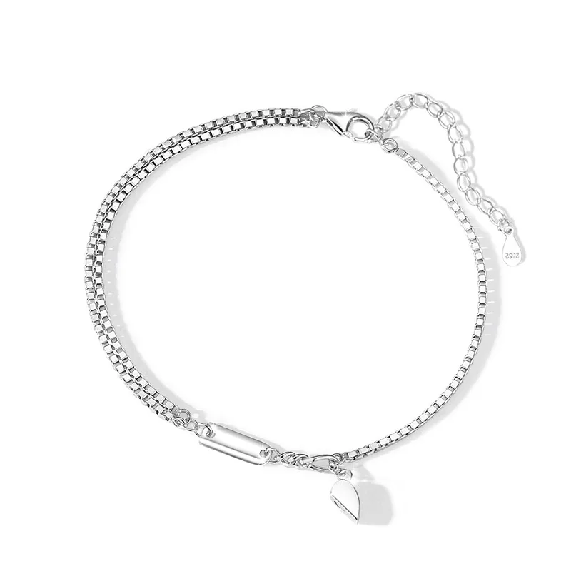Lắc Tay Bạc Cặp đôi Gắn Nam Trâm Trái Tim Tình Yêu Viviana LILI 103730 5
