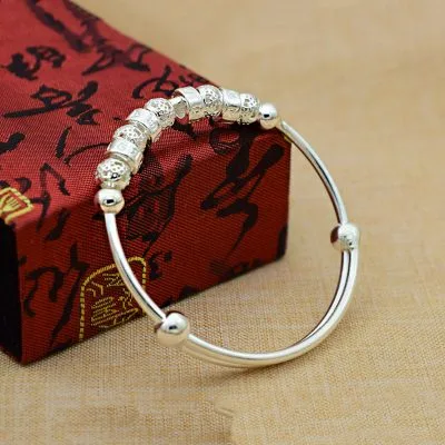 Lắc Tay Bạc đặc Cho Bé Gái Trai Hạt Tròn Nellie LILI 097312 4