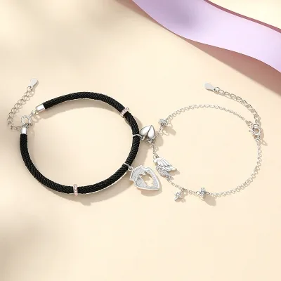Lắc Tay Bạc đôi đính đá CZ Hiệp Sĩ Và Thiên Thần Cassius LILI 103833 2