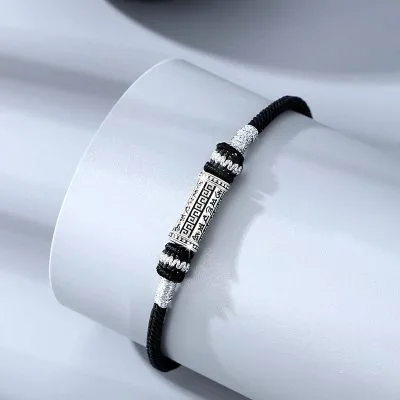 Lắc Tay Bạc Nam Dây Bện 6 Ký Tự Chú Chosen LILI 103661 3