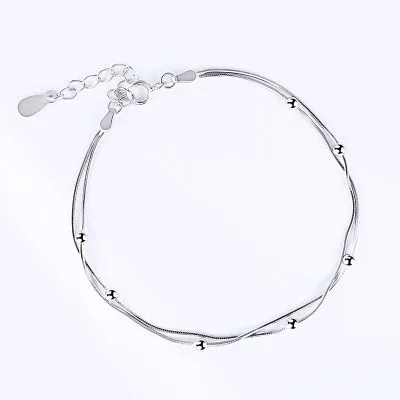 Lắc Tay Bạc Nữ 2 Tầng Tròn Trơn Estelle LILI 096738 2