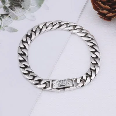 Lắc Tay Bạc Nữ Cá Tính Cuban Hình Vương Miện Henley LILI 096785 5