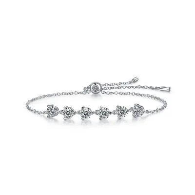 Lắc Tay Bạc Nữ Dây Rút đính Kim Cương Moissanite Alexis LILI 103611 5