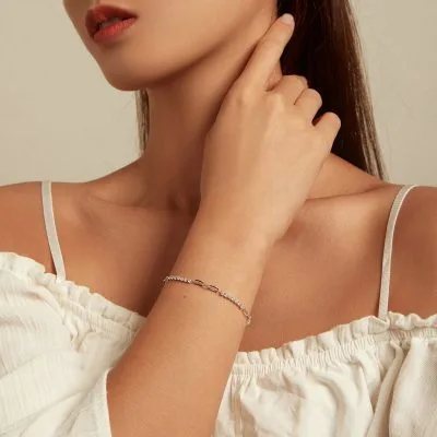 Lắc Tay Bạc Nữ đính đá CZ Monroe LILI 104574 3