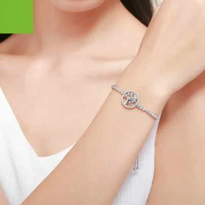 Lắc Tay Bạc Nữ đính đá CZ Cây Trường Sinh Hanna LILI 104568 3