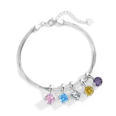 Lắc Tay Bạc Nữ đính đá CZ Chuỗi đá đa Sắc Lena LILI 103126 4